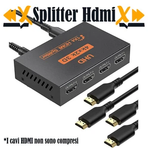 Splitter HDMI 1 in 4 Out Sdobbiatore HDMI 1 ingresso 4 uscite 3D 4K UHD 1080P - Foto 1 di 7