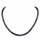 5 mm Black Diamond Beads Necklace 20 Inches Certified 120 cts With Certificate