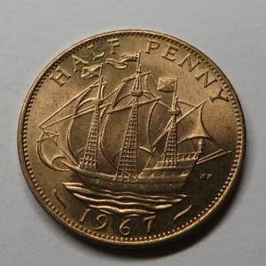 Great Britain 1/2 Penny 1967 Bronze KM#896 UNC - Picture 1 of 2