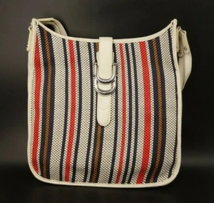 NEW Sam Edelman Women's Meryl Hobo Bag Purse - Modern Ivory Multi Colored Stripe - Picture 1 of 6