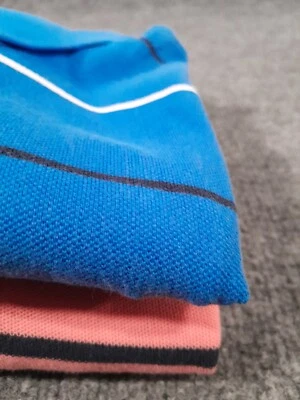 Nautica Shirt Mens XL Lot Of 2 Polo Blue Pink Striped Golf  Preppy Athleisure  - Image 1 of 4