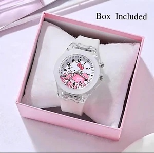 Hello Kitty Light Up Analog Kids Watch with Silicone Band and Gift Box - White - Picture 1 of 1