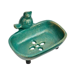 Sungmor Cast Iron Soap Dish Kitchen Bathroom Tabletop Antique Green Soap Holders - Picture 1 of 36