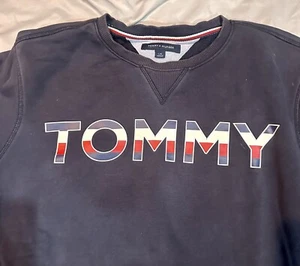 Sudadera vintage Tommy Hilfiger para hombre probada y verdadera ajuste regular bordado logotipo LG - Imagen 1 de 5