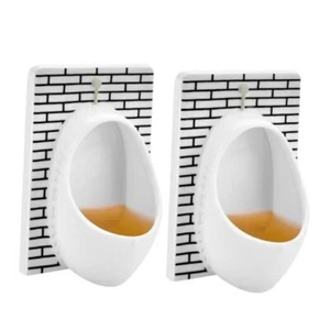 Elephant Gifts for Adults Urinal Shot Glasses Set of 2 Odd Funny Gifts White - Picture 1 of 7