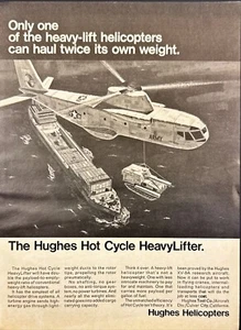Hughes Helicopters Hot Cycle HeavyLifter Vintage Print Ad 1967 - Picture 1 of 6