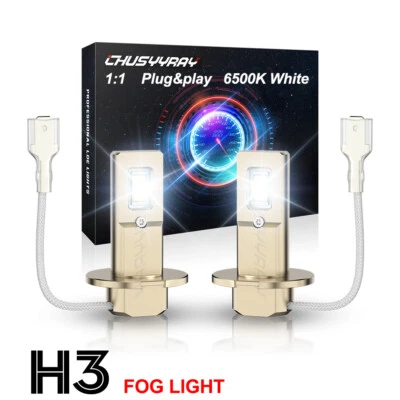 For Chevrolet Tahoe 1995-1999 2X White H3 LED Fog Lights Bulbs Headlight Lamp - Image 1 of 4