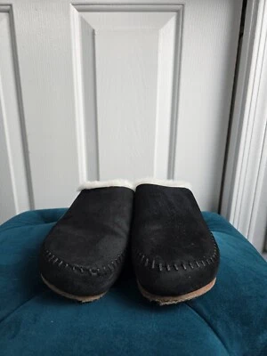 Jenni Kayne Women's Shearling Lined Moc Clog Black Suede Size 6 / 36 EUC - Image 1 of 4
