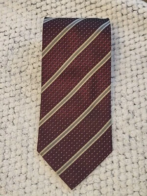 CORBATA CUELLO SEDA DANI MODA MASCHILE Rayas Borgoña Plata B11 Foto 1 de 4