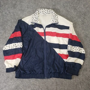 San Francisco Originals Women’s Large Patriotic Nylon Windbreaker Jacket 90'sY2K - Picture 1 of 12