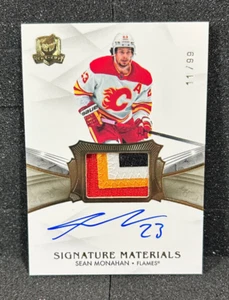 Parche de hockey 2020-21 Upper Deck The Cup automático #SP-SM Calgary Sean Monahan/99 - Imagen 1 de 2