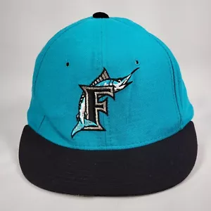 Vintage New Era 5950 Florida Marlins Fitted Hat Youth 6 5/8 Made USA 100% Wool - Picture 1 of 12