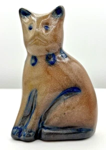 Beaumont Brothers Pottery Salt Glaze Art Pottery Sitting Cat BBP 1996 4" Vintage - Picture 1 of 12
