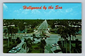 Hollywood By The Sea FL-Florida, antenna della città, antica, cartolina d'epoca - Foto 1 di 2