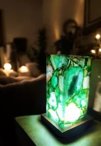 Agate Night Lamp | Elegant Bedroom Décor | Handmade Agate Table Lamp Room Decors - Picture 1 of 9