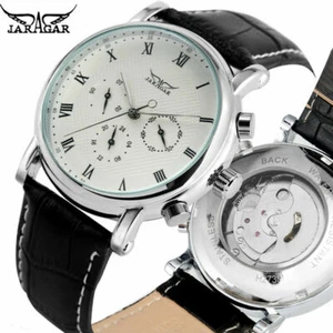 Orologio da polso JARAGAR Numeri Romani Uomo Pilota Militare Automatico Meccanico Orologio - Foto 1 di 14