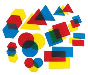 Attribute Blocks Transparent 30p Maths Games Teacher Resources Light Box Kids - Picture 1 of 1