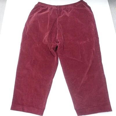 Alfred Dunner Corduroy Pants Womens 20W Burgundy Stretch Straight Leg Pockets - Image 1 of 4