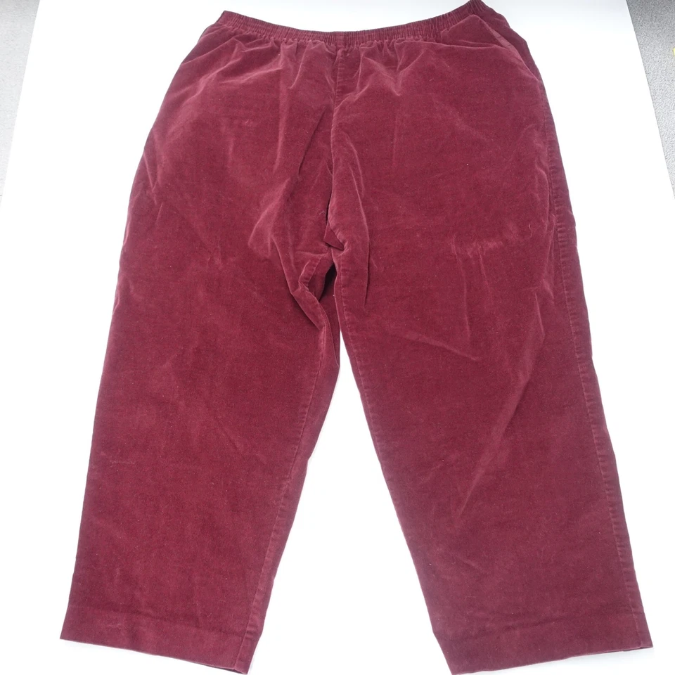 Alfred Dunner Corduroy Pants Womens 20W Burgundy Stretch Straight Leg Pockets - Image 1 of 4