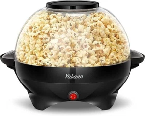 Yabano Popcorn Maker Machine Quick-Heat 5L Popcorn Popper Nonstick Plate, Black - Picture 1 of 8