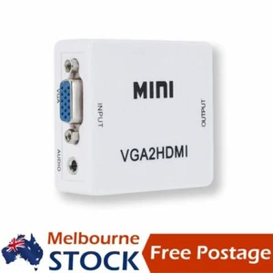 VGA to HDMI Converter 1080P Female to Female Plug and Play Video Adapter Cable - Picture 1 of 8