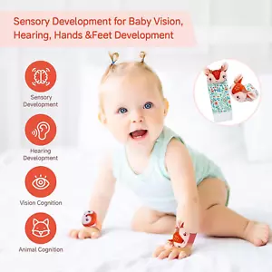Lovely Animal Wrist Rattles & Sock Toy for Baby Infant 0-6 6-12 Month Old Newbor - Picture 1 of 6