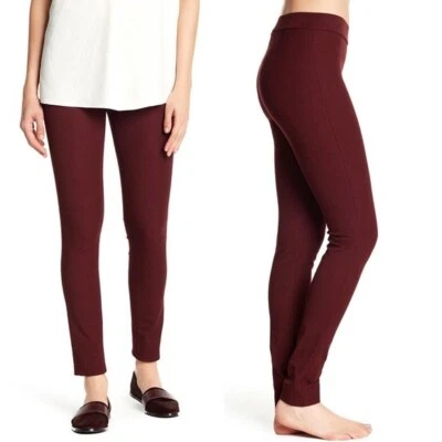 Pantalones Legging Theory Adbelle Jetty Mujer Talla 00 Sumaque Borgoña Elastizados Pull On Foto 1 de 4