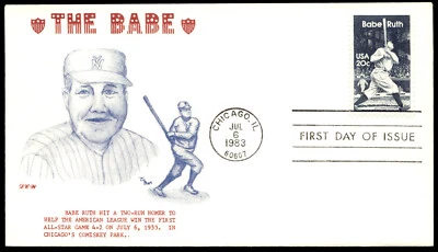 1983 Babe Ruth FDC The Babe Dave C Williams Cachet - Image 1 of 2