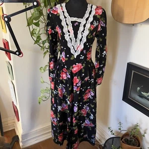 Vtg 80s Blondie And Me USA Lace Bin Floral Dress - Size 7/8 - Bild 1 von 5