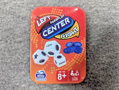 PassPlay Spin Master Left Center Right Classic Dice Game Portable Tin - Image 1 of 4