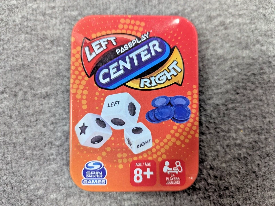 PassPlay Spin Master Left Center Right Classic Dice Game Portable Tin - Image 1 of 4