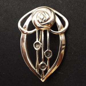 BROOCH sterling silver brooch by Kit Heath pretty CRM Glasgow Rose style 1997 - Picture 1 of 5