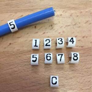 8mm HT Lead Cable Clip on Markers Number Set 1-8 with 'C' for King Coil Lead