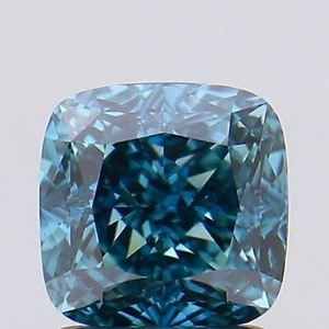 1.75 CT Square Cushion Cut Blue Lab Grown Diamond For Engagement Solitaire Ring - Picture 1 of 2