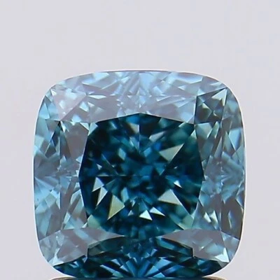 1.75 CT Square Cushion Cut Blue Lab Grown Diamond For Engagement Solitaire Ring - Image 1 of 2