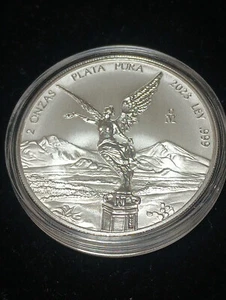 Moneda Libertad Mexicana 2023 2 oz .999 plata reverso prueba - Imagen 1 de 2