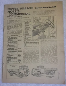Morris NVS & FVS 1950-53 Handbuch Motor Trader Service Daten Nr. 207 1953 - Bild 1 von 5