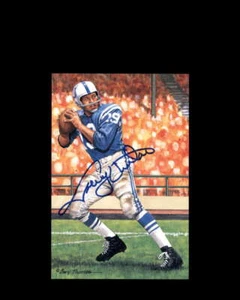 Johnny Unitas JSA Coa Signed HOF Goal Line Art Card GLAC Autograph - Picture 1 of 3