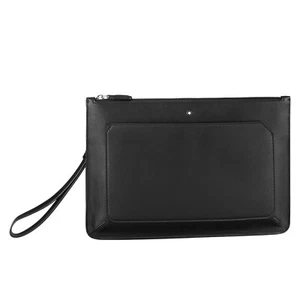 Men clutch bag Montblanc Meisterstück Urban 124081 black leather small handbag - Picture 1 of 2
