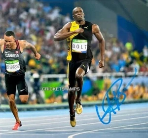 USAIN BOLT JAMAICAN SPRINTER SIGNED GLOSSY REPRINT 8"X11" PHOTO . #1 - Picture 1 of 1