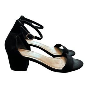 Coconuts By Matisse Sandals Womens Size 8 M Black Faux Suede Sling Back Heels - Picture 1 of 11
