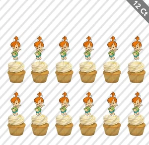 12 ciottoli Flintstones cupcake topper cibo scegli bomboniera compleanno bambino torta - Foto 1 di 1