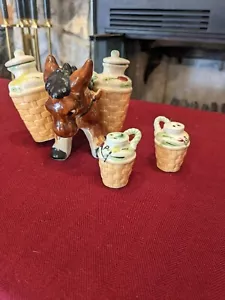 Pico 1950er Porzellan Esel Cruet mit Öl und Essig Behälter Made in Japan - Bild 1 von 8