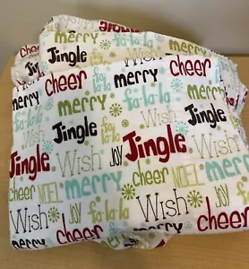 Circo Merry Christmas Jingle Holiday Words TWIN Flannel Sheet Set - Picture 1 of 3