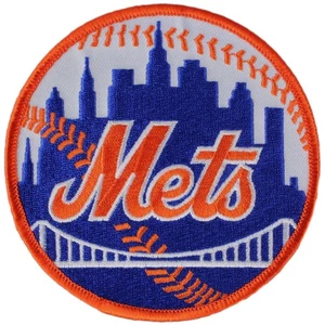 New York Mets Home Round Sleeve Patch Jersey Orange Border Logo MLB Emblem - Picture 1 of 1