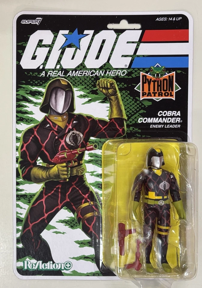 Figura ReAction+ PYTHON PATROL COBRA COMMANDER SIN USAR, EN CAJA GI Joe G.I. Junta tórica Super7 Foto 1 de 1
