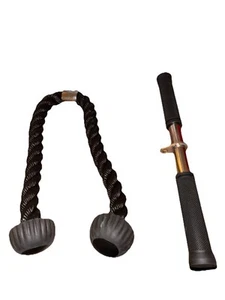 Gym Equipment Triceps Press Down Rope and Curl Bar - Picture 1 of 3