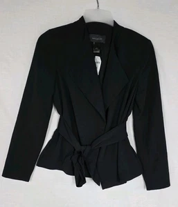 Ann Taylor Factory Blazer schwarz Gr. XS vorne offen Gürtel Taille binden neu mit Etikett (J6) - Bild 1 von 7