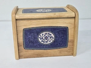 Vintage Floral Kamenstein Inc Wood Recipe Box with Dividers/ Recipe Cards - Picture 1 of 8