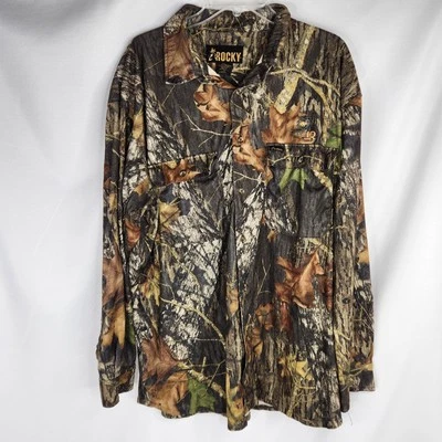 Rocky Scent IQ Atomic Mossy Oak Break-Up Camo Hunting L/S Button Shirt Mens 2XL - Image 1 of 4